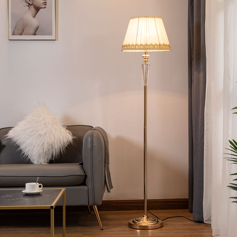 創意美式復古水晶落地燈客廳臥室床頭燈簡約沙發檯燈
