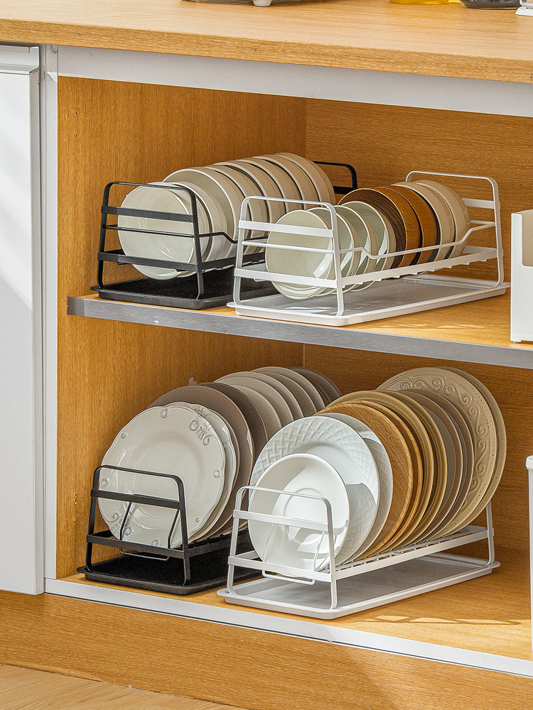 日式金屬碗碟瀝水架廚房檯面置物架單層收納碗盤餐具