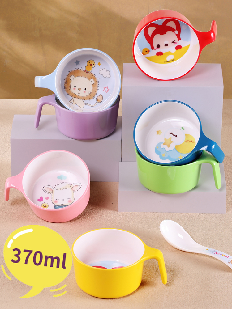卡通動物造型兒童碗防摔防燙可愛碗盤讓寶寶吃飯更有趣