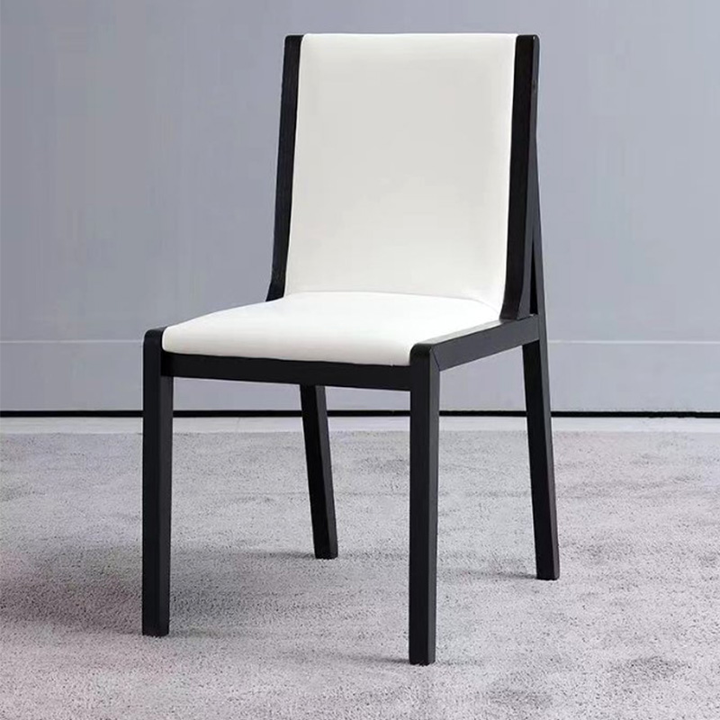 北歐實木餐椅家用現代簡約餐廳椅子洽談輕奢極簡靠背凳網紅皮椅皮革可定製