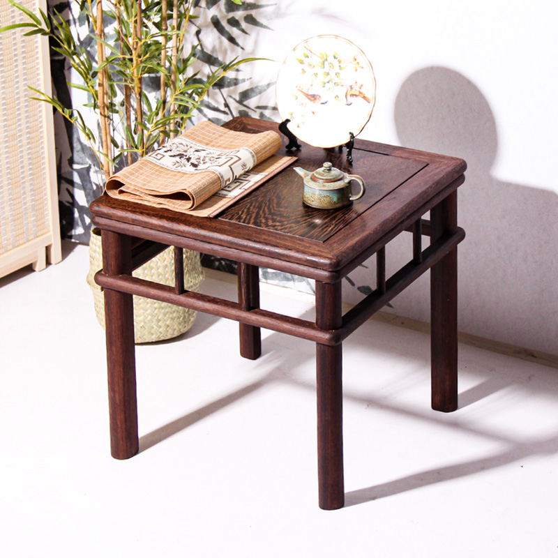 雞翅木原木茶几餐桌中式風格可收納4人餐桌帶椅凳