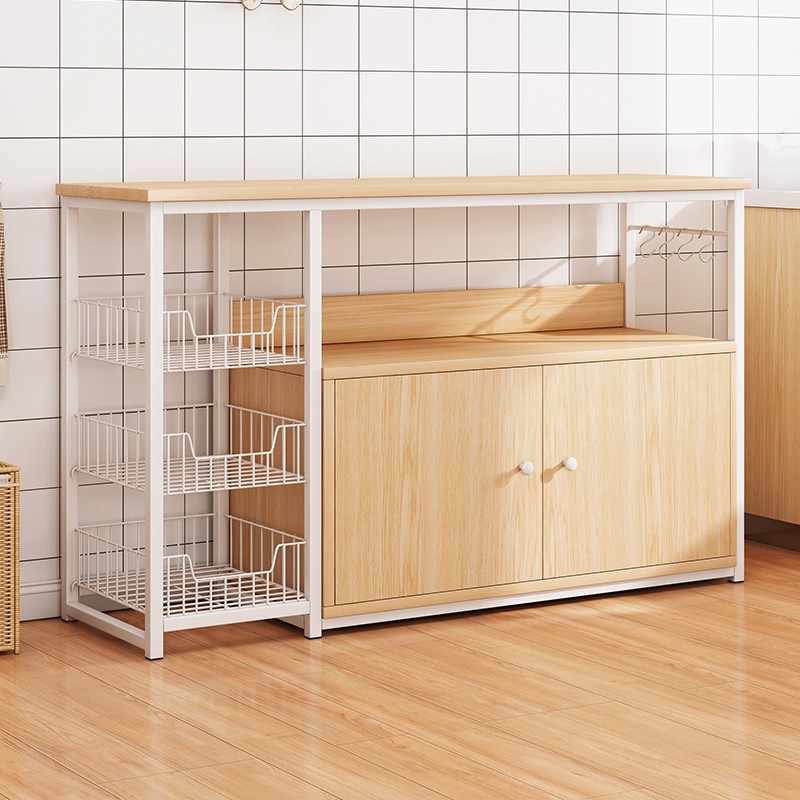 北歐風落地置物架 廚房多功能微波爐儲物櫃 3層置物架 多層置物櫃
