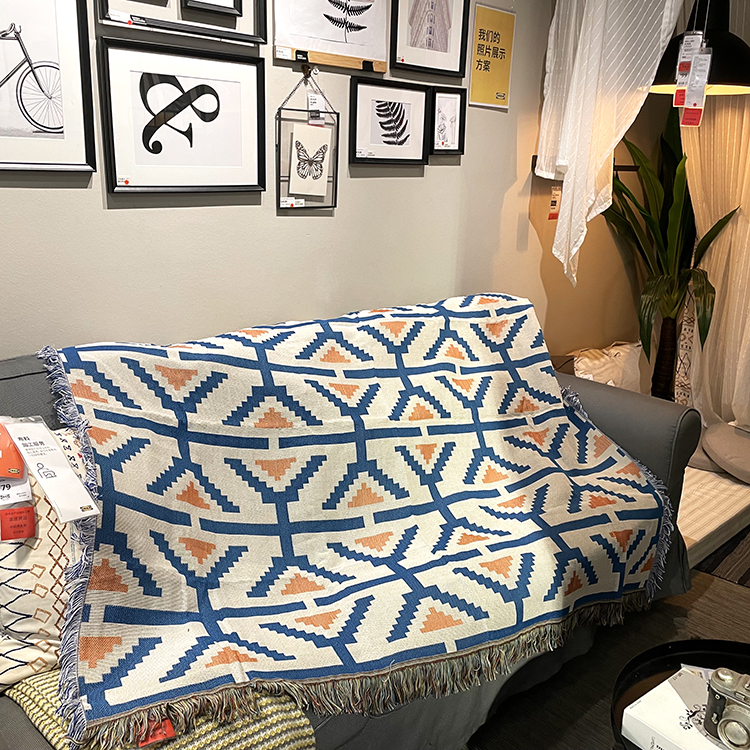 幾何圖案針織懶人沙發墊民宿床尾簡約現代風格四季通用