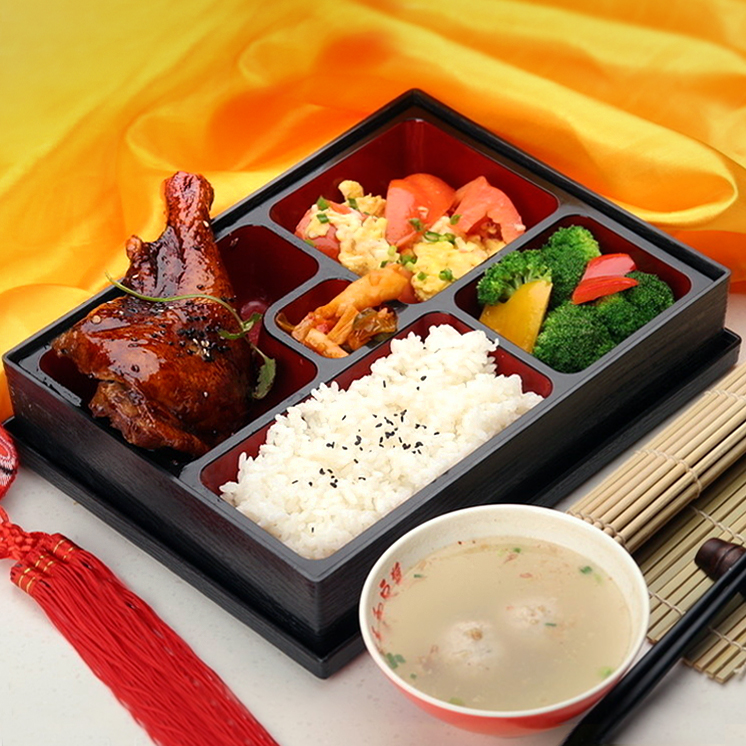 日式風格食堂學生便當盒 時尚塑料材質三種款式可選