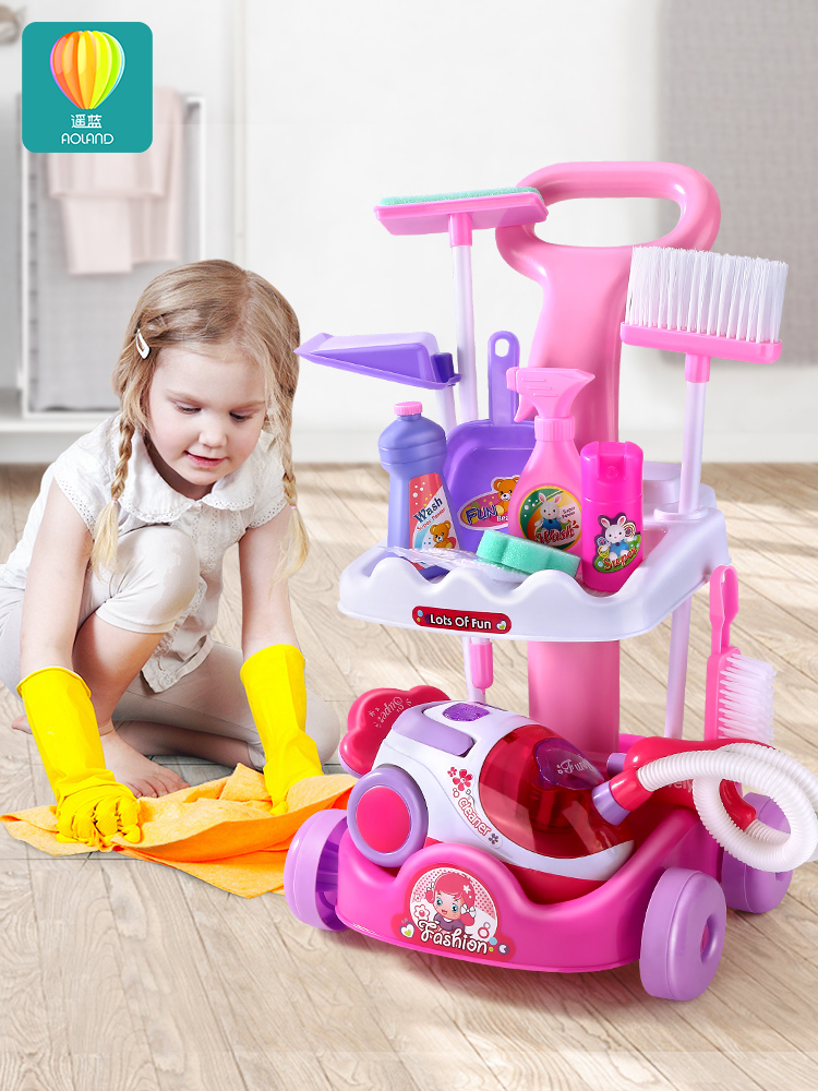 兒童掃地玩具掃把簸箕套裝吸塵器打掃清潔衛生過家家女孩6嵗7以上