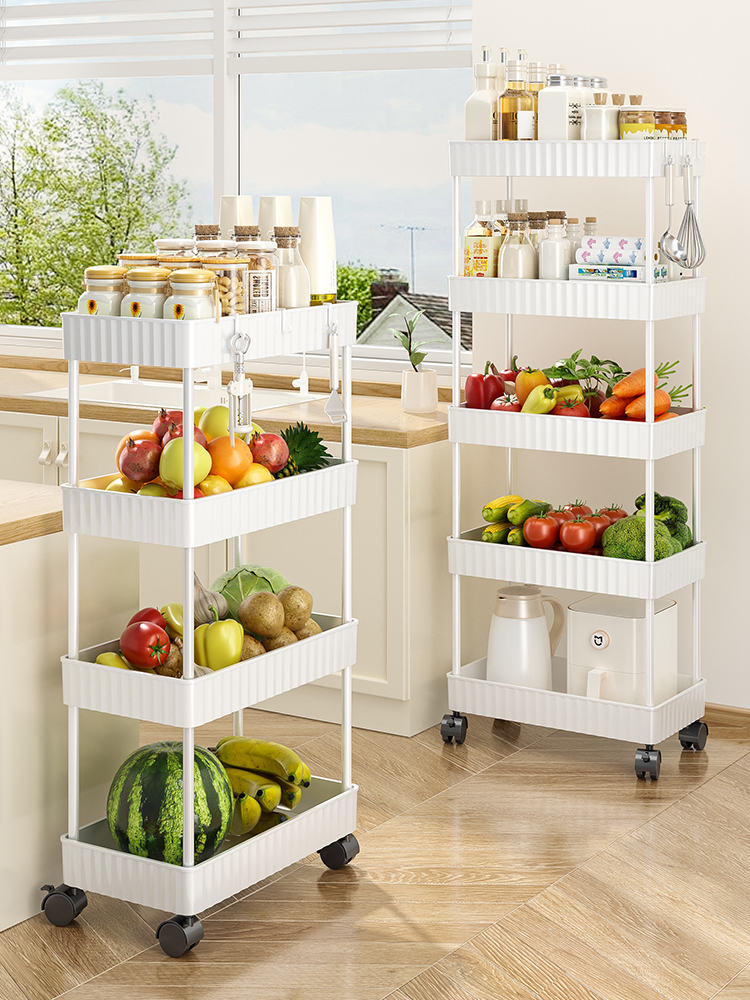 廚房縫隙置物架多層落地蔬菜水果架子多功能菜籃子冰箱縫隙櫃