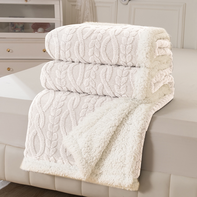 法蘭絨珊瑚絨午睡毯簡約現代風格雙面羊羔絨毛毯適用四季通用