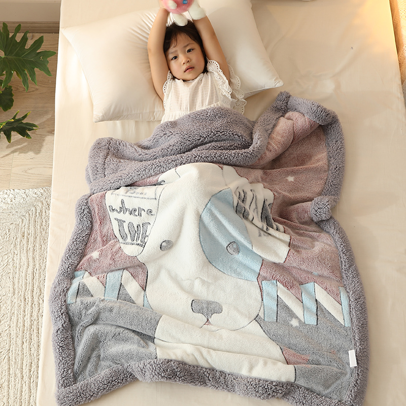 兒童保暖珊瑚絨毯加厚冬季羊羔絨小被子適合幼兒園午睡與嬰兒毯子