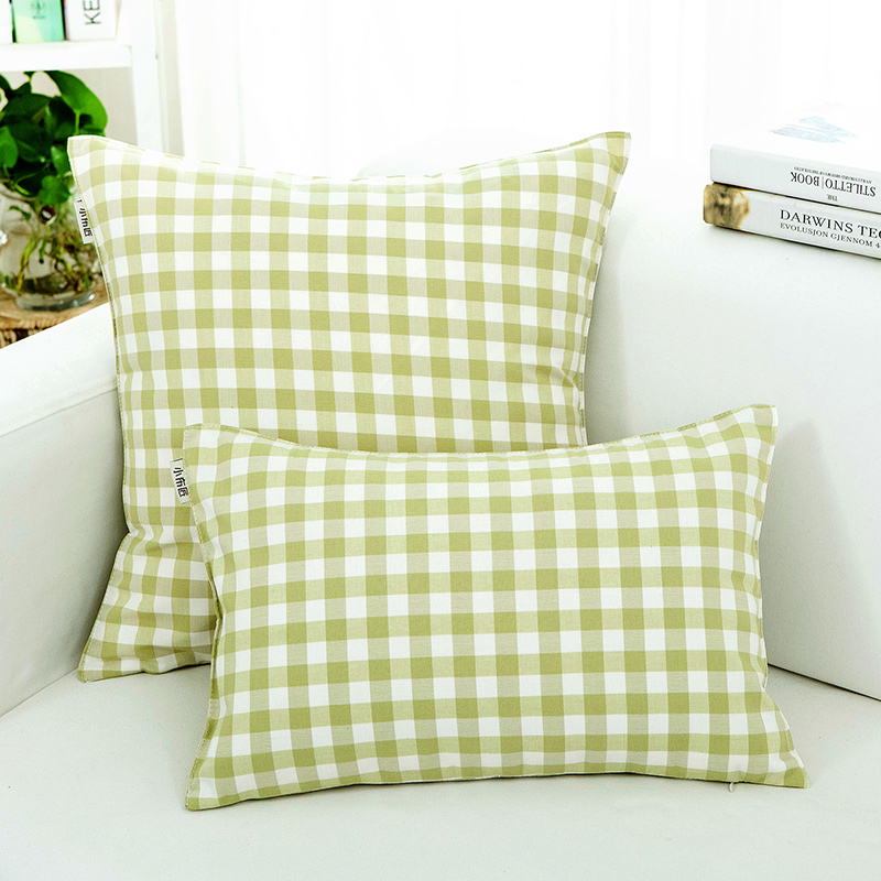 田園風綠格抱枕 簡單大方 創意裝飾沙發辦公室