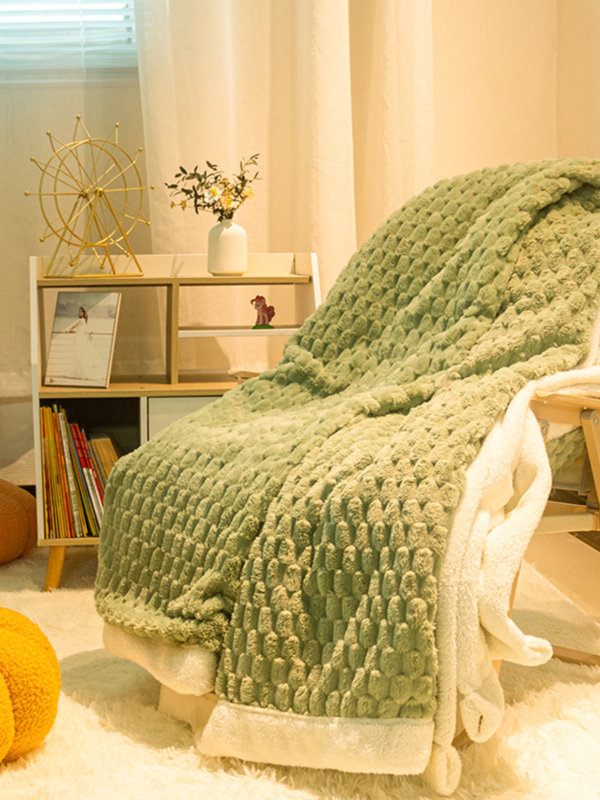 舒適柔軟加厚羊羔絨毛毯四季通用雙層設計簡約現代風格適合居家辦公午睡