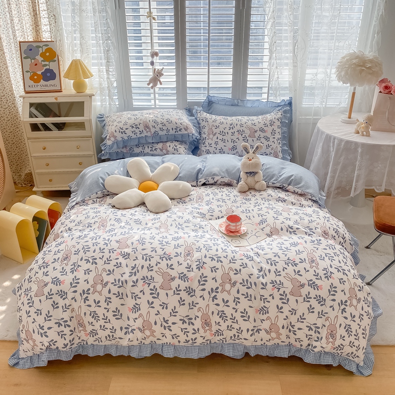 清新韓式風卡通床單四件套 學生宿舍單人床上三件套