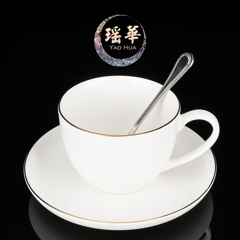 簡約歐式陶瓷咖啡杯套裝 包含勺子與碟子 陶瓷杯組