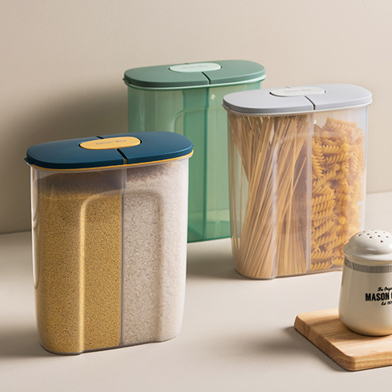 塑料密封罐分格收納盒豆子密封家用廚房大容量儲物罐