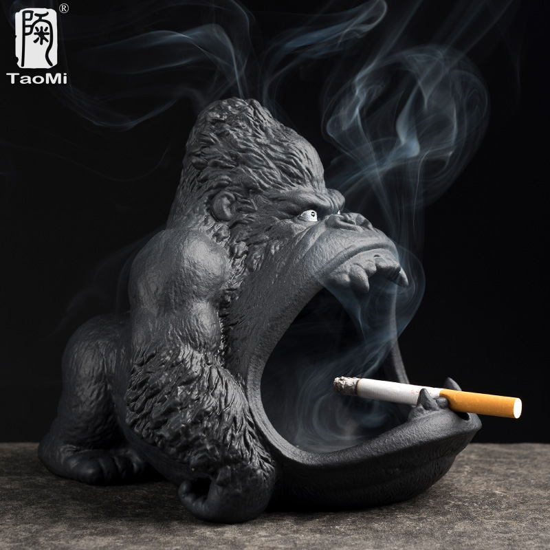 新中式陶瓷菸灰缸 動物造型客廳車載潮流防飛灰大煙缸