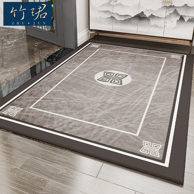新中式奢華門墊 蹭土止滑 進門腳墊 大門地毯 80x120cm