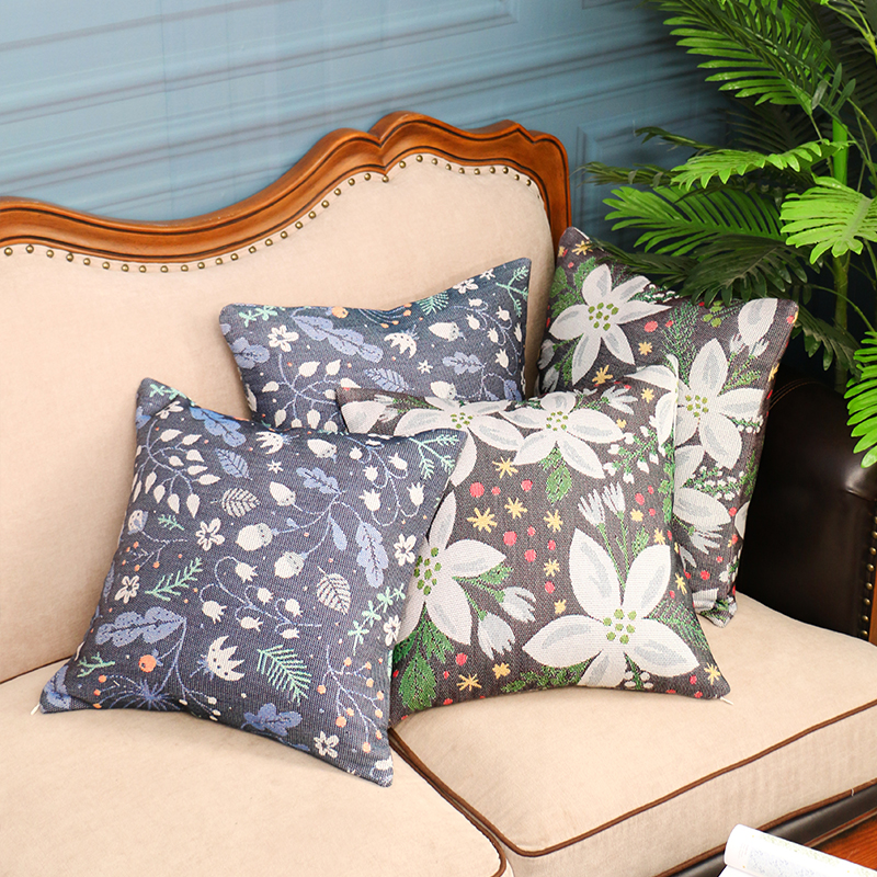 瑞典ekelund歐式植物花卉純棉提花抱枕床頭沙發餐椅靠墊榻榻米汽車腰枕