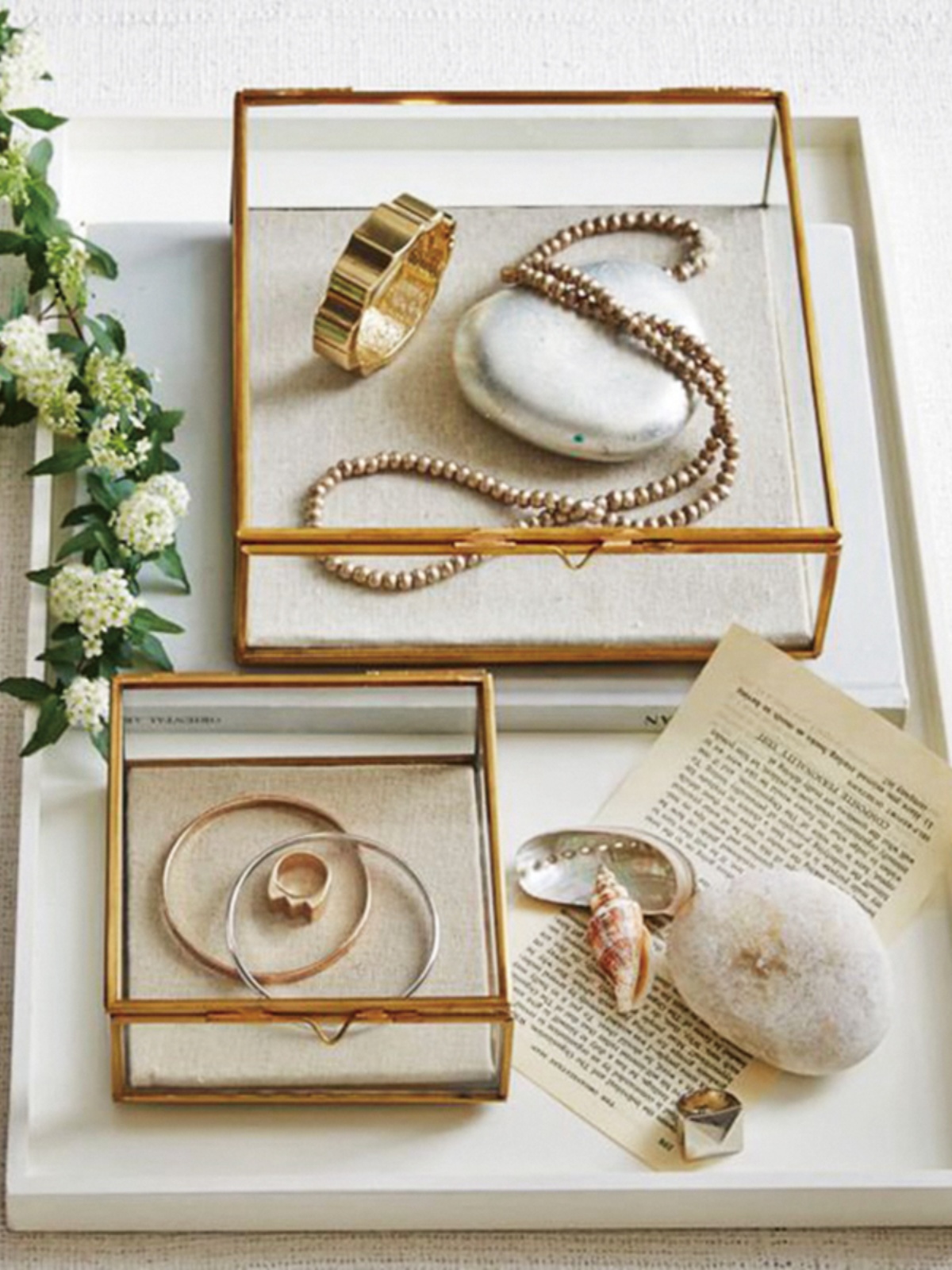 簡約復古玻璃首飾盒 歐式珠寶收納盒 婚禮伴手禮展示擺件