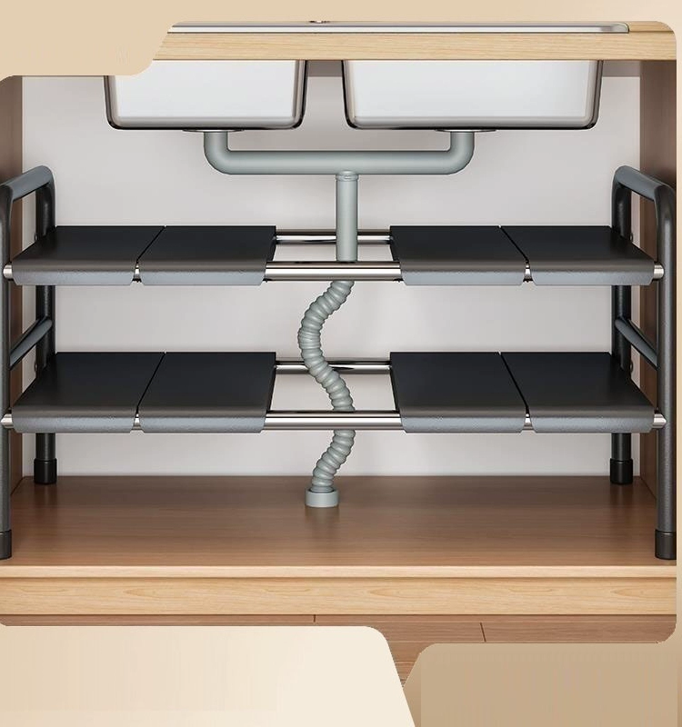 廚房置物架多功能鍋架可伸縮下水槽收納架廚櫃分層架子多層收納 (6.3折)