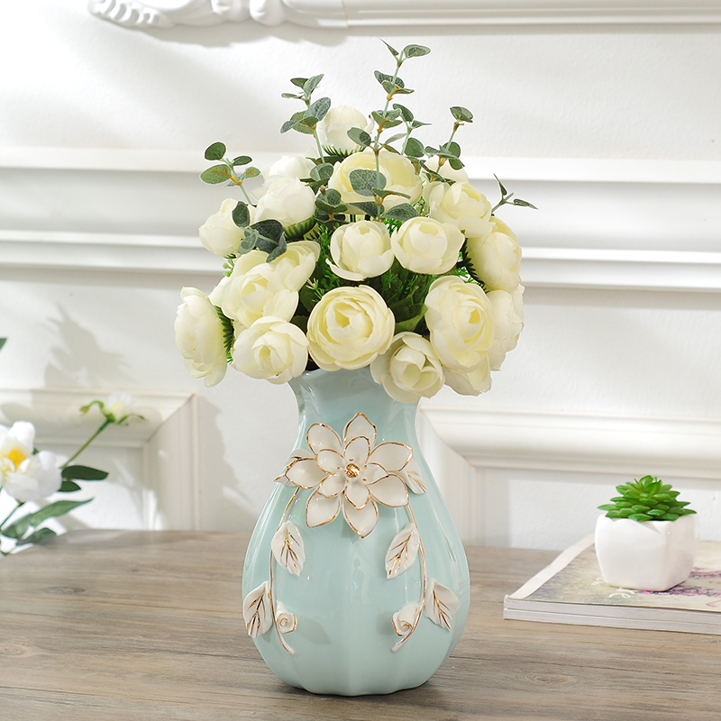 創意簡約現代陶瓷花瓶擺件 歐式裝飾品家居客廳臥室電視櫃插花