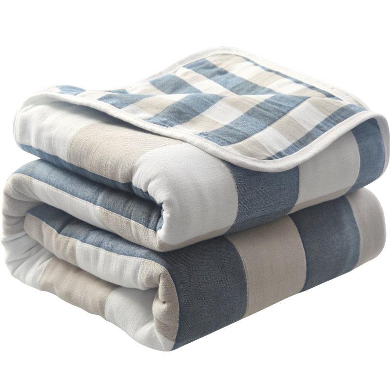 簡約現代紗布毛巾被六層紗布純棉夏季單人雙人被嬰幼兒全棉夏涼被薄毛毯 (4.6折)