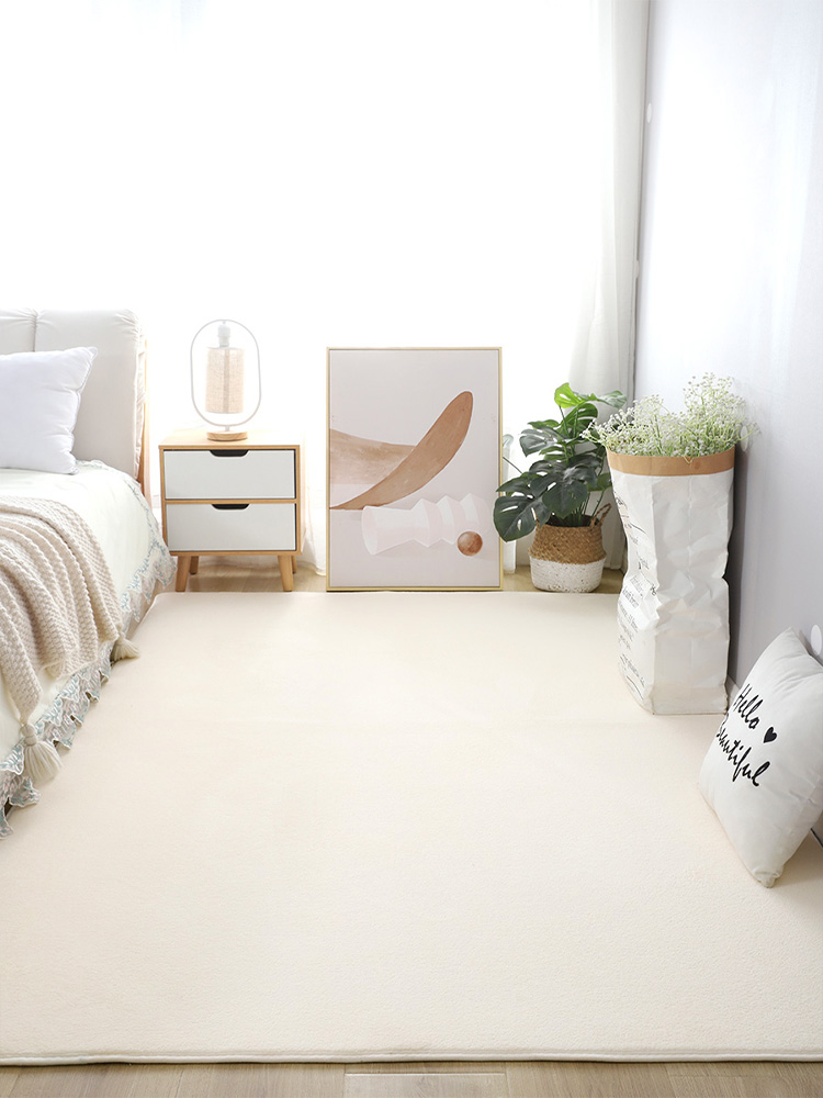 ins風拍照地毯純色短毛客廳沙發茶几墊書房臥室素色床邊整鋪地墊