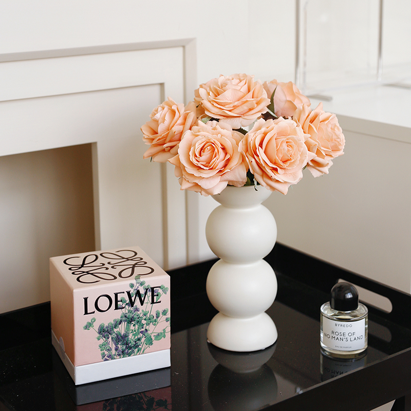 客廳裝飾花餐桌花擺設假花花束 手感保溼玫瑰花仿真花擺件
