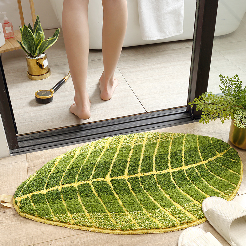 法式芭蕉葉造型地毯 天然橡膠材質 吸水防滑地墊