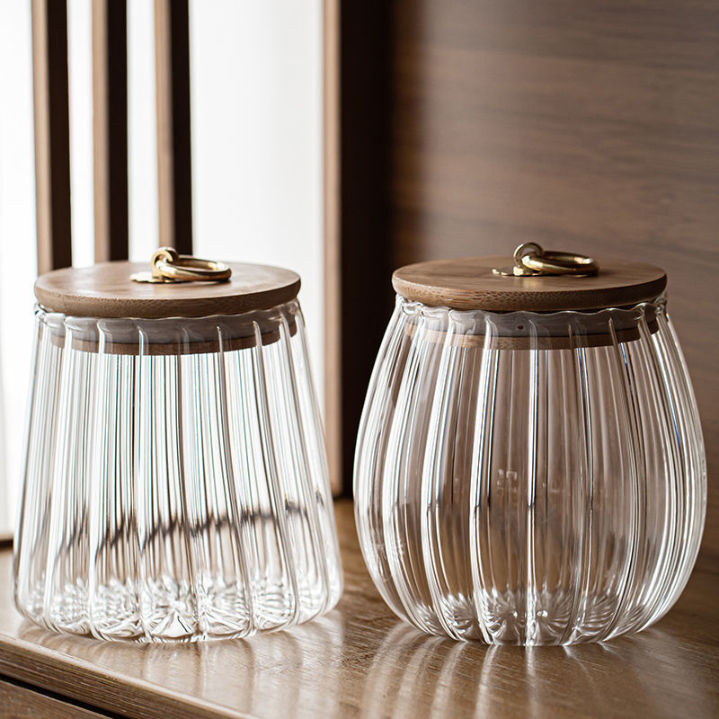 日式風格透明玻璃茶葉罐密封防潮食品級材質大容量儲物廚房收納好幫手