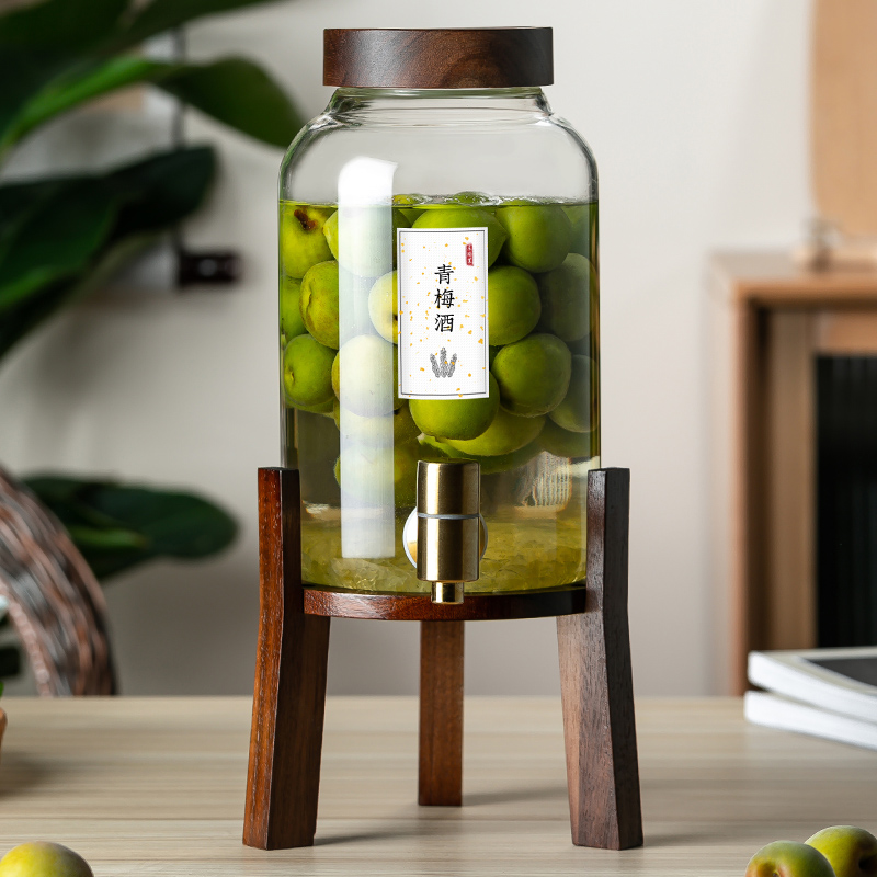玻璃密封酒瓶帶龍頭 復古日式家用密封泡酒罐 1個