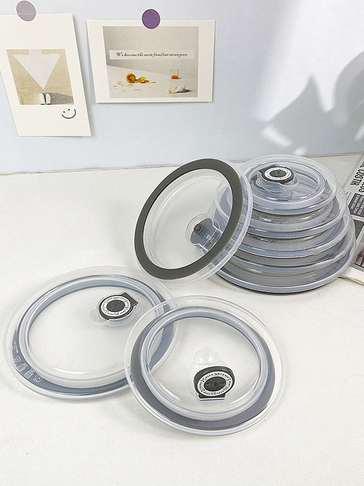食品級PP餐具保鮮蓋圓形防油可疊加矽膠密封碗蓋 (5.4折)