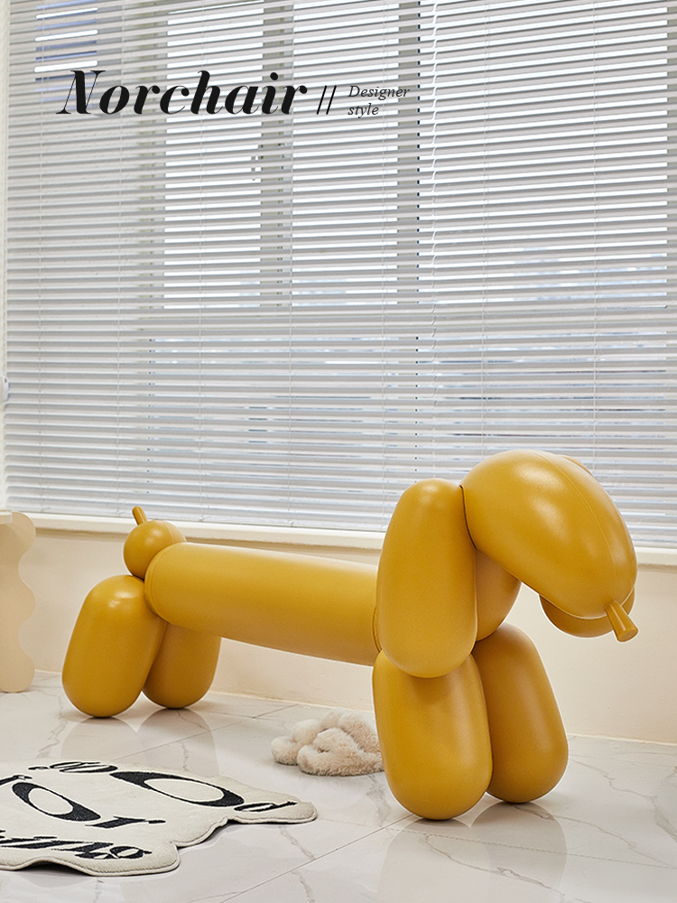 NORCHAIR北歐創意狗狗造型長凳塑料材質臥室床尾凳兒童動物坐凳風格歐式大師設計 (8.3折)