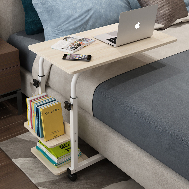 簡約現代風格可移動升降電腦桌 密度板材質適用於家用醫院