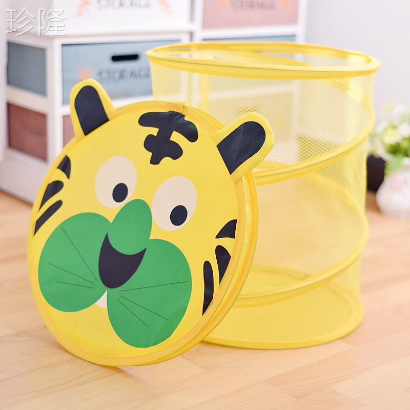 簡約韓式卡通動物造型摺疊收納籃 兒童髒衣籃玩具公仔娃娃收納桶箱籃