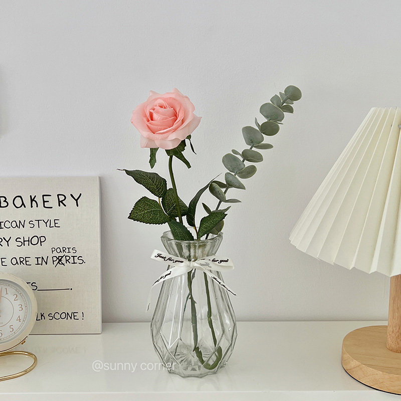 玫瑰仿真花裝飾花瓶插花擺設客廳房間桌面花束擺件