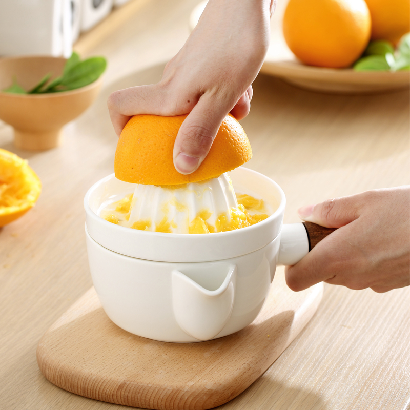 樂獅日式陶瓷手動榨汁神器檸檬橙汁壓榨器榨汁盃家用榨汁器榨汁機