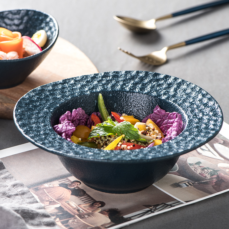 日式創意斗笠陶瓷草帽碗 個性餐具米飯水果沙拉泡麵碗