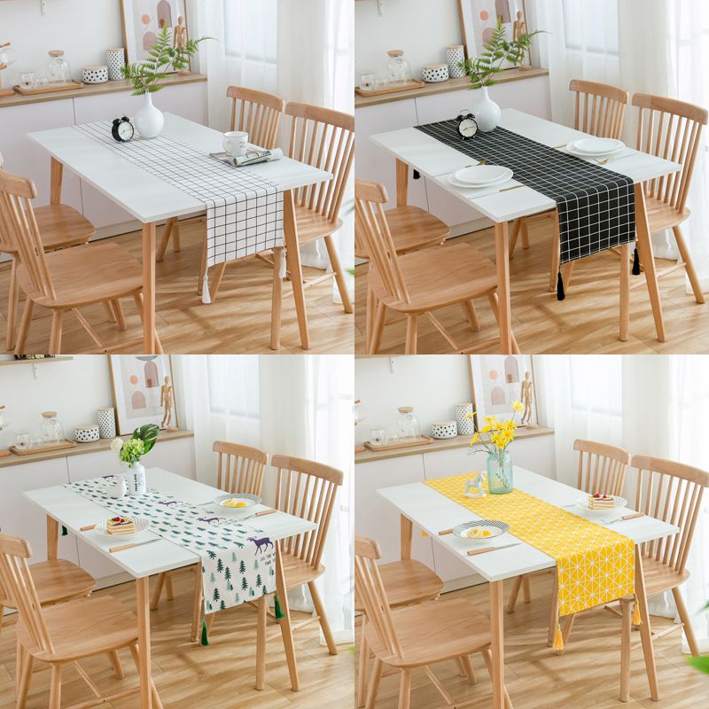 北歐簡約風格棉麻桌旗裝飾鞋櫃餐桌茶几多種尺寸和顏色任選 (5.6折)