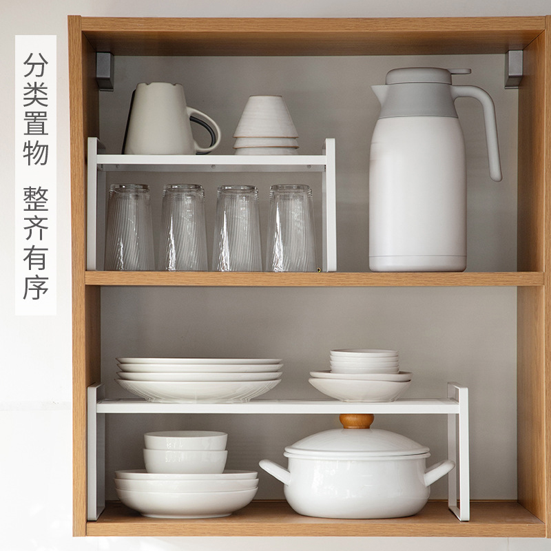 日式廚房層架置物架 收納櫥櫃分隔板 小鍋架