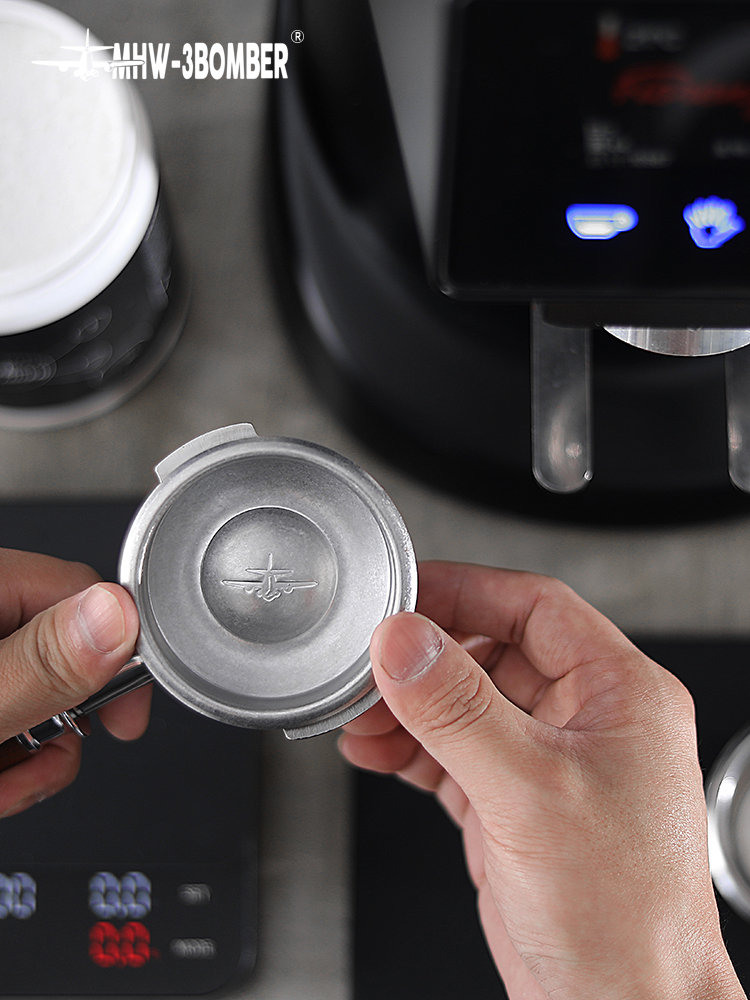 時尚銀斑半自動咖啡機適配 高質感不鏽鋼盲碗