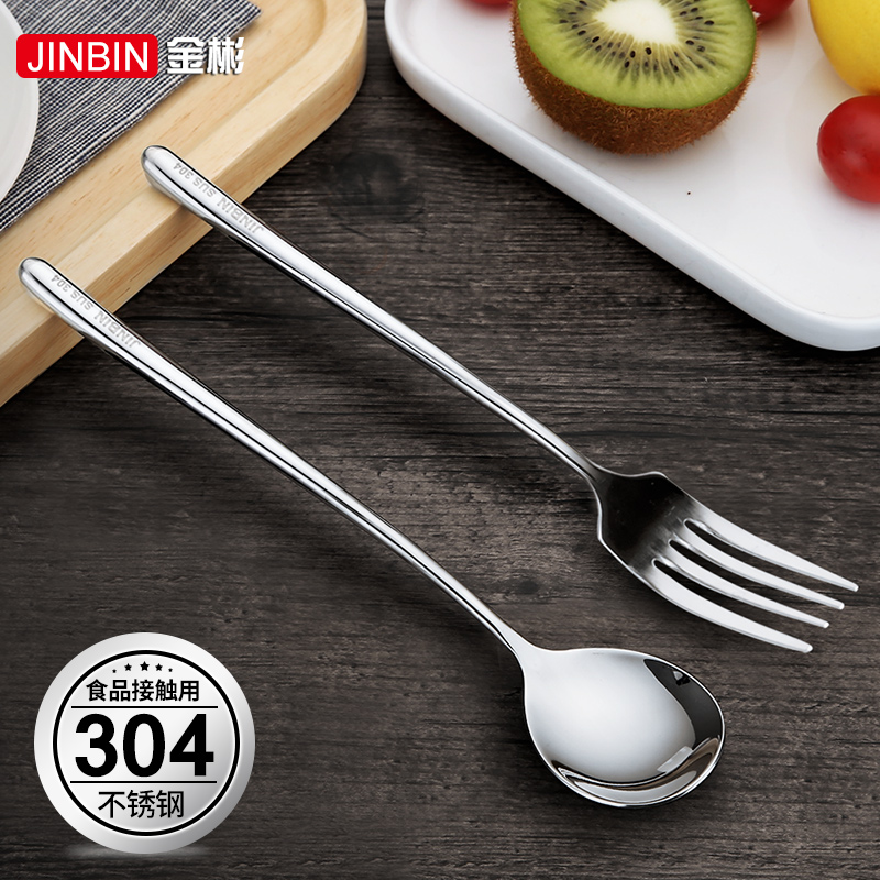 304不鏽鋼創意可愛大號長柄勺韓式餐廳調羹高質感家用西餐勺