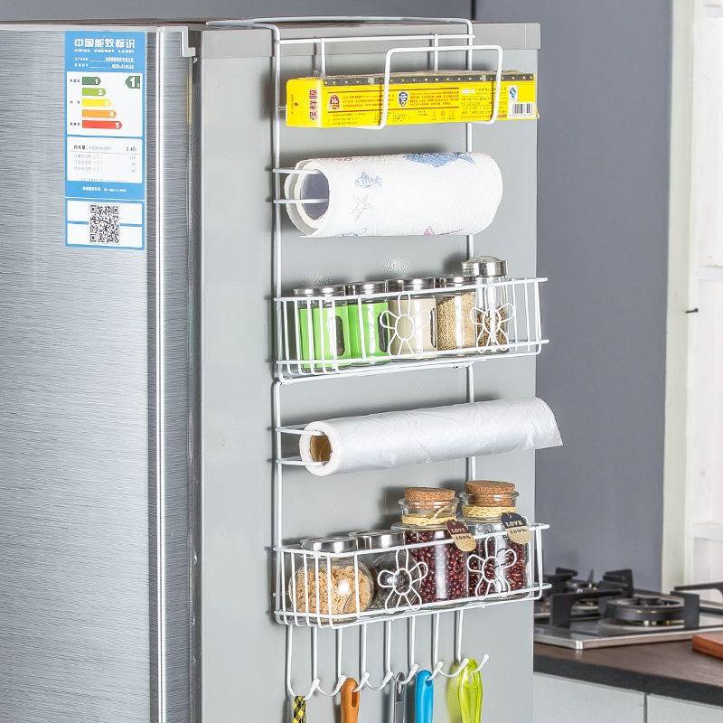 冰箱置物架創意廚房收納架冰箱側面保鮮膜架冰箱側壁掛架