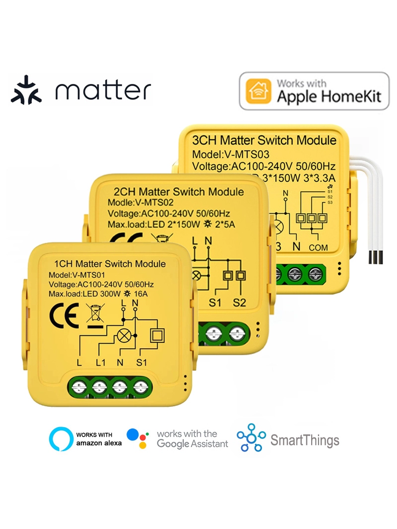 Matter智能開關Homekit谷歌亞馬遜smartThings兼容APP控制123路任選 (5.1折)