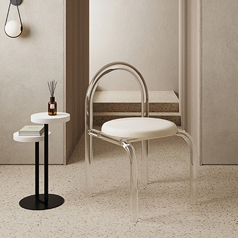 透明壓克力ins風梳妝凳簡約北歐客廳餐椅設計師風格椅子