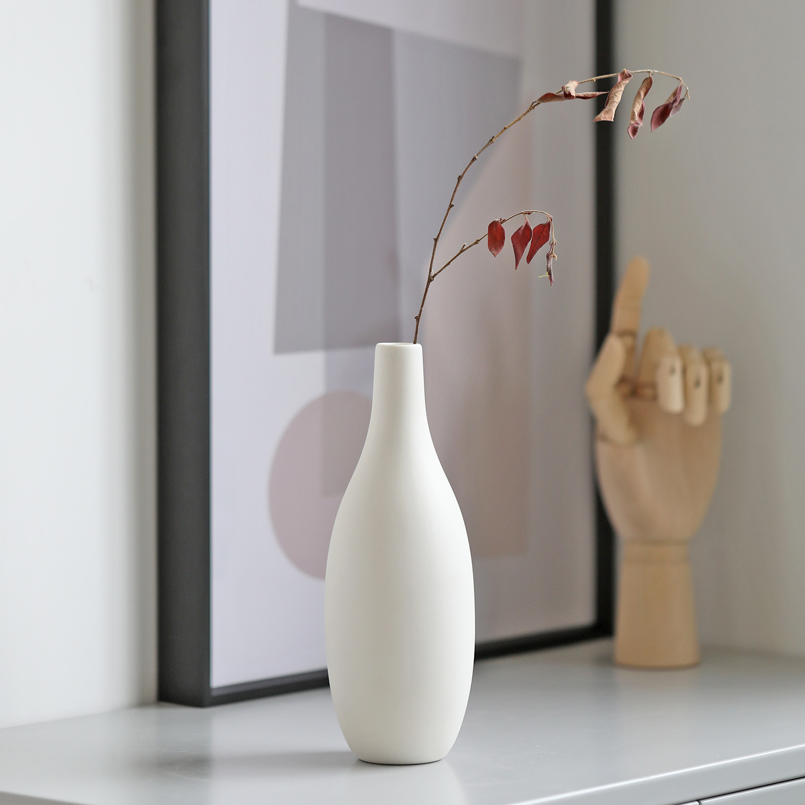 侘寂風陶瓷花瓶簡約現代風格適合客廳臥室書房等空間擺放