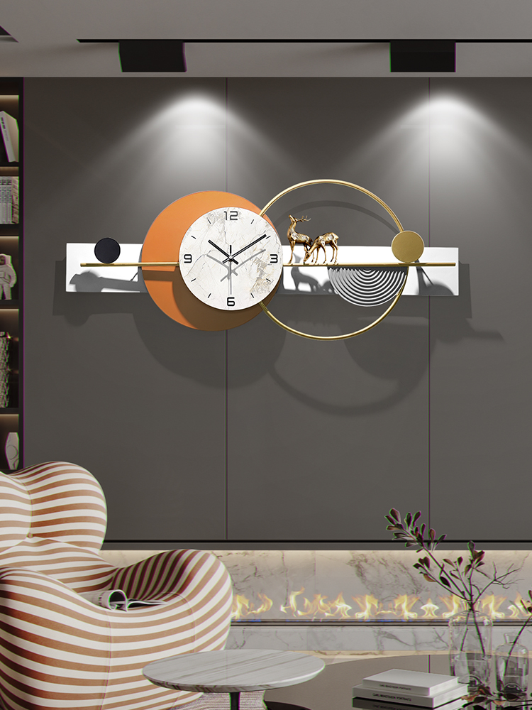 餐廳現代簡約掛鐘2023新款輕奢時鐘掛牆創意裝飾鐘錶