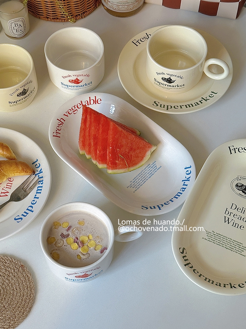 韓式陶瓷碗碟餐具組合風格清新陶瓷材質餐具高溫貼花工藝適用對象通用適用場所餐廳豐富您的餐桌