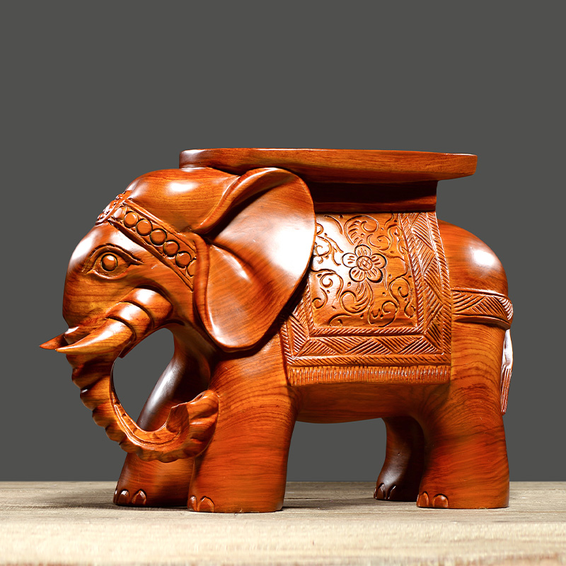 花梨木製泰國象擺件及實木換鞋凳雕工精緻適閤家居客廳裝飾 (0.9折)