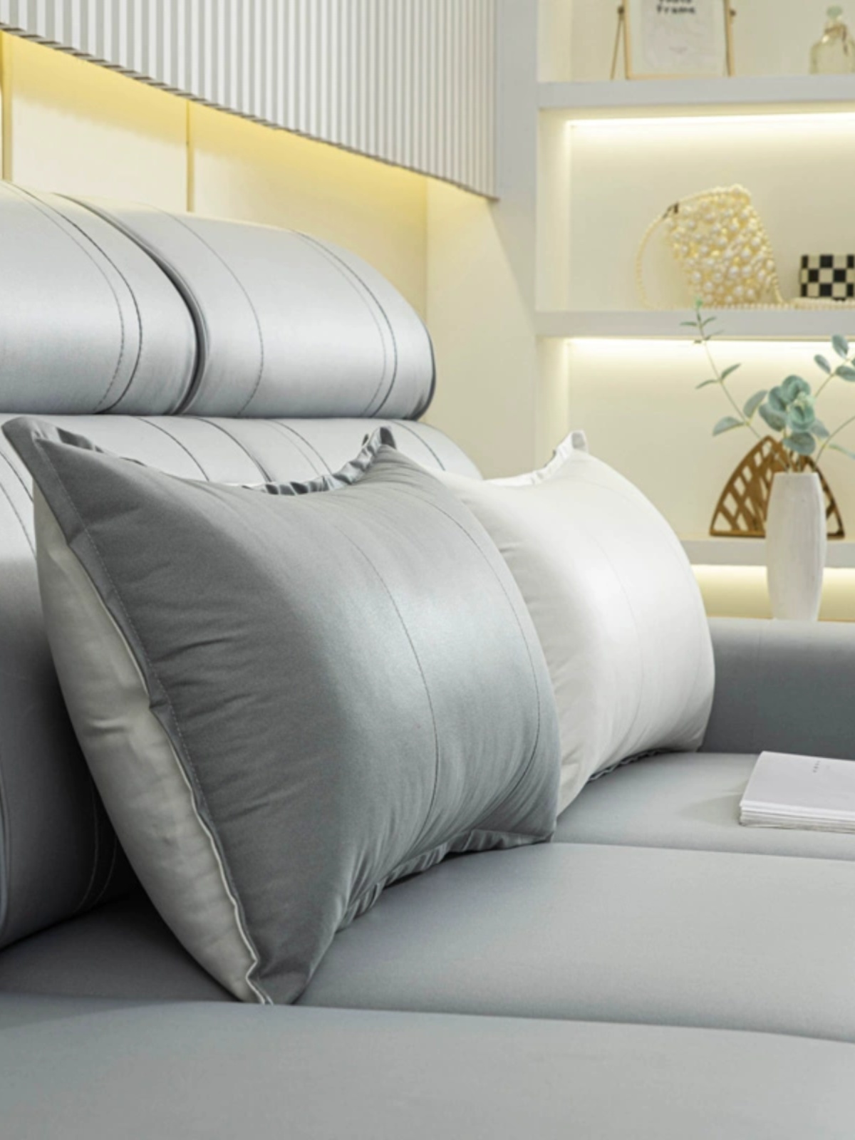 新盼科技布長條枕 現代風格客廳抱枕 腰枕 靠墊 靠背 可拆洗