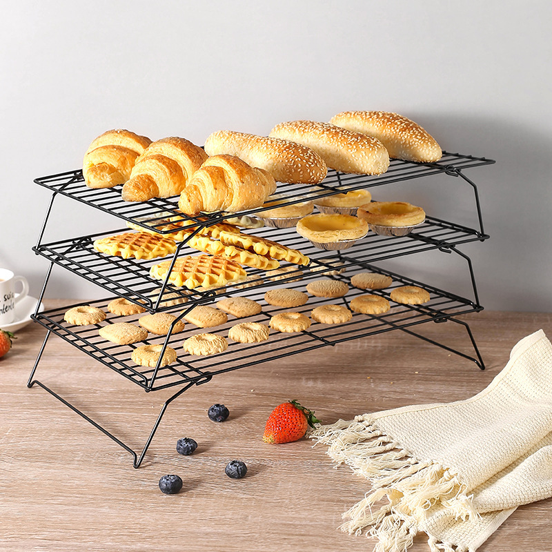 多層甜點冷卻架 折疊晾網 食物蛋糕麵包架 烘焙工具 (8.3折)