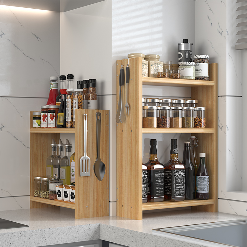 廚房調味品收納利器多層轉角窄架小空間也能輕鬆收納油鹽醬醋